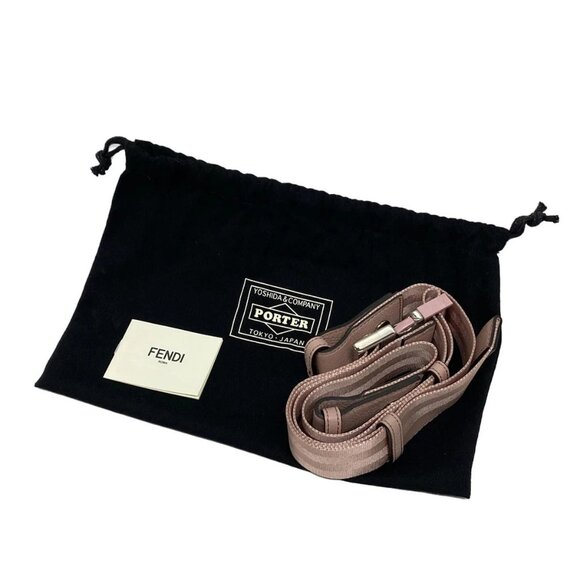 Auth FENDI - 7AS138 Pink Leather Nylon Handbag - Picture 8 of 15